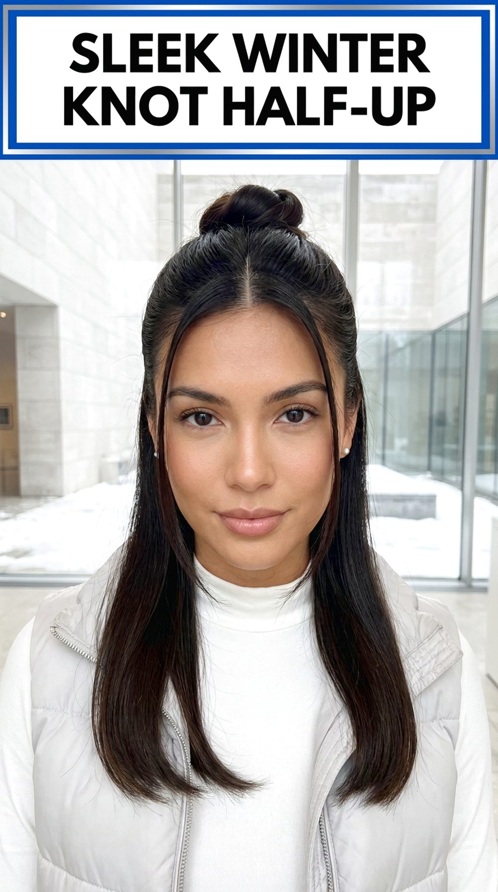 Sleek Winter Knot Half-Up