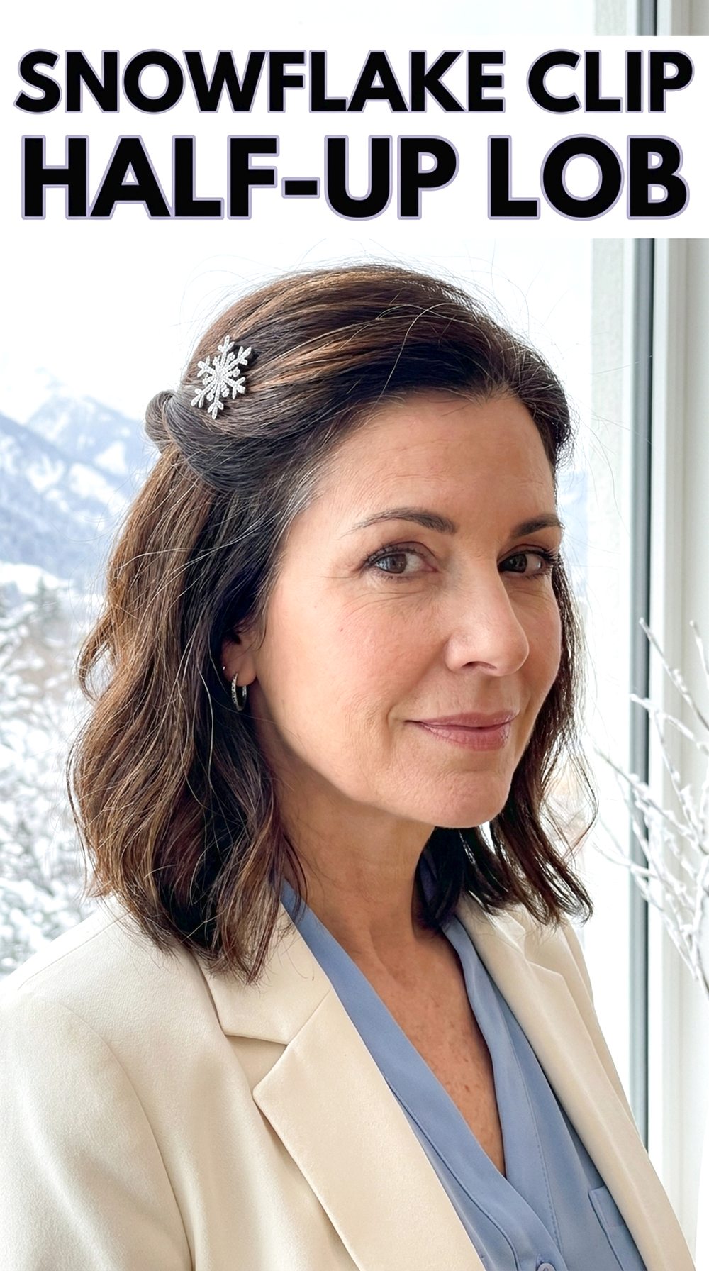 Snowflake Clip Half-Up Lob