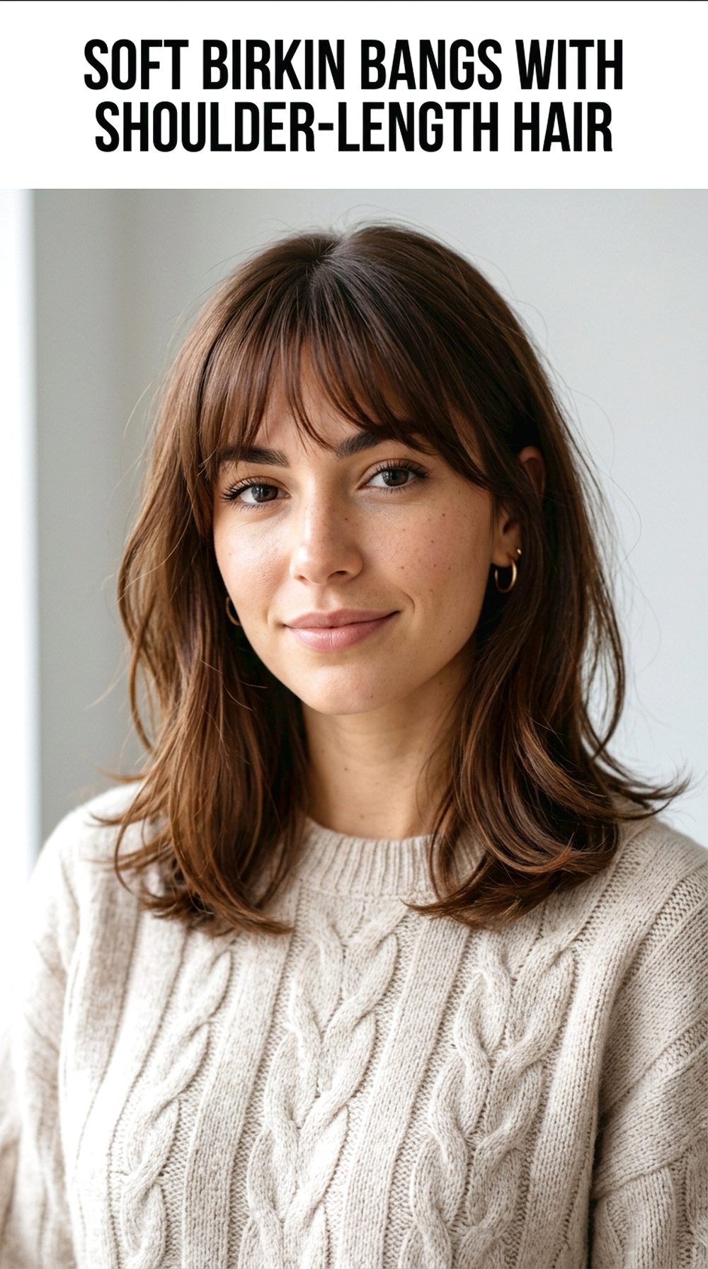 Soft Birkin Bangs With Shoulder-Length Hair