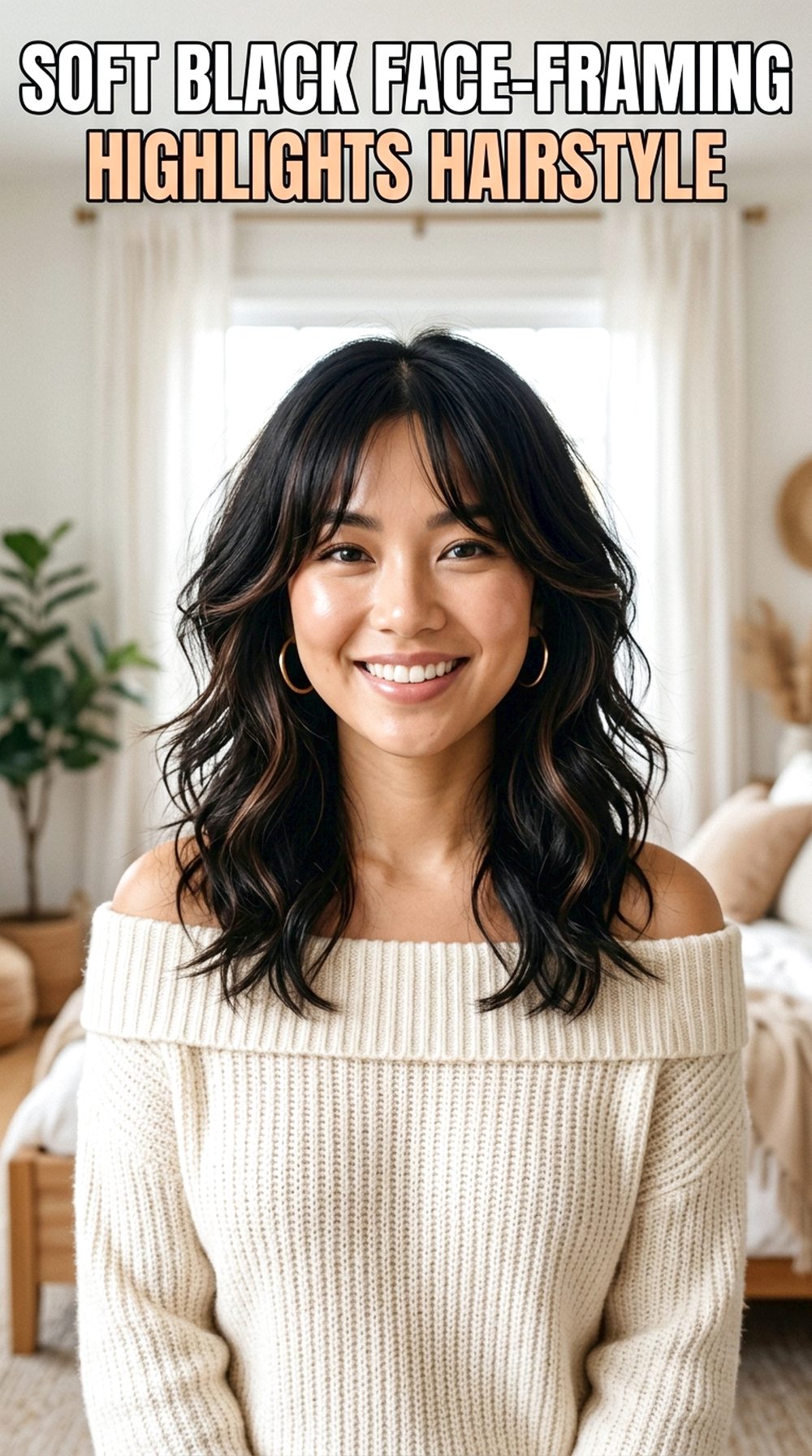 Soft Black With Face-Framing Highlights