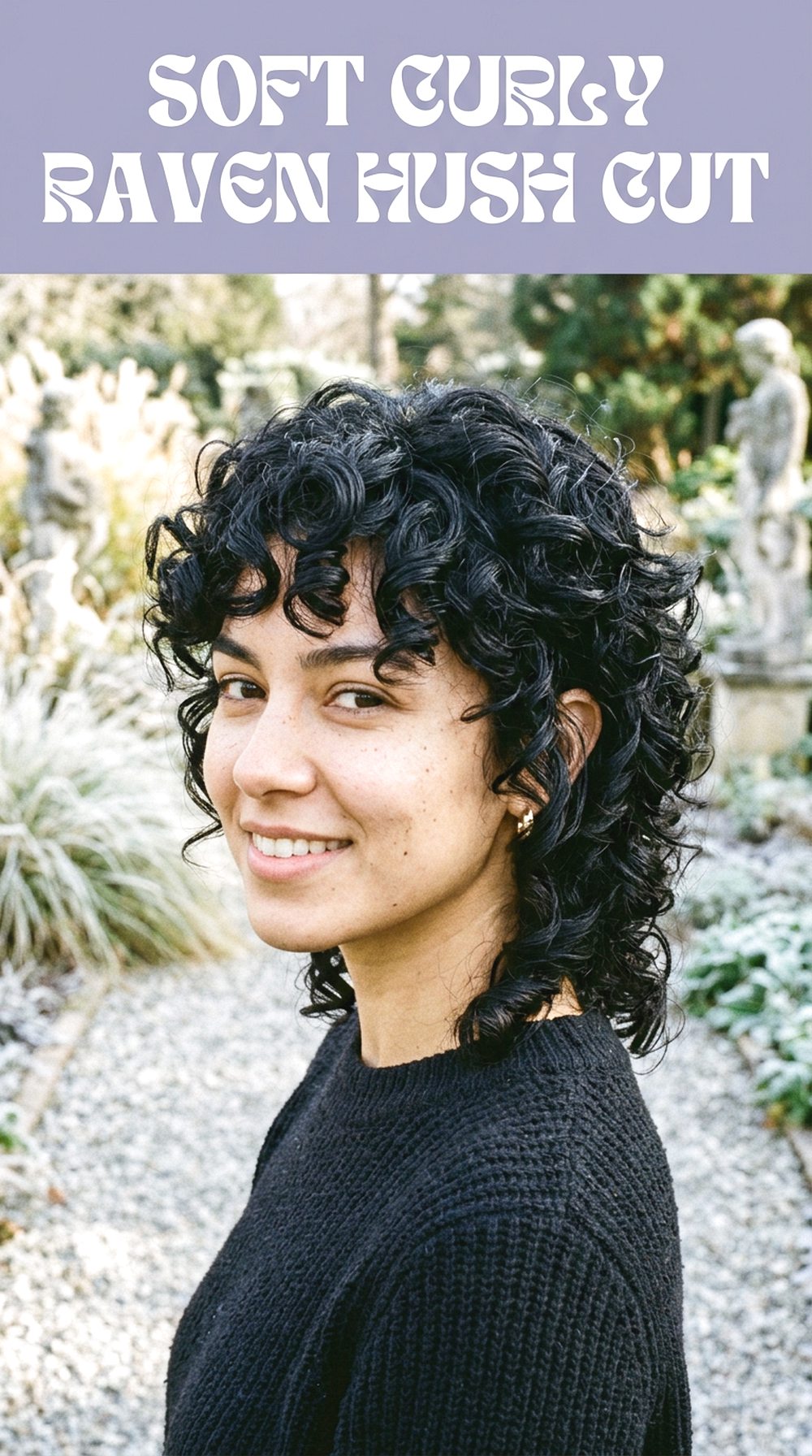Soft Curly Raven Hush Cut