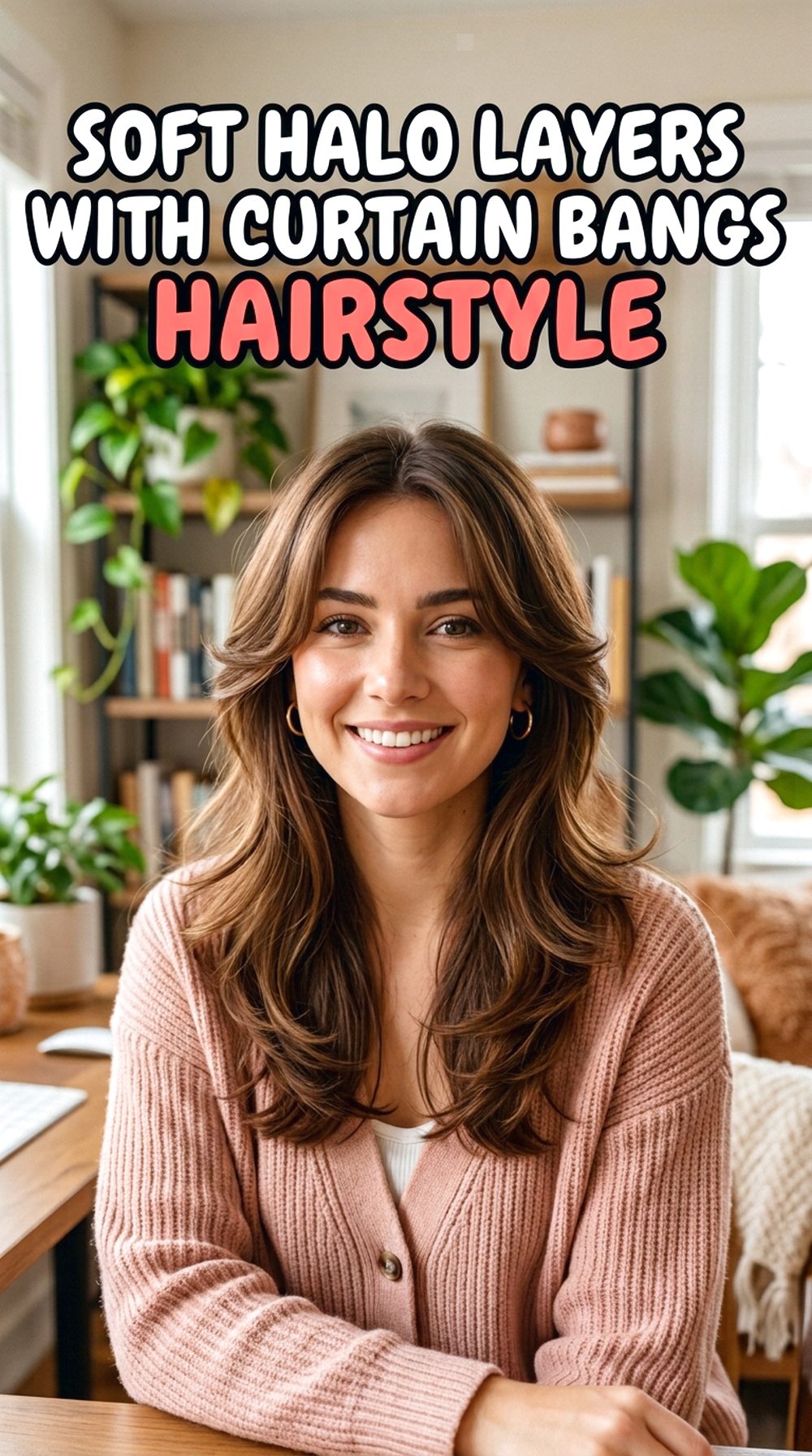 Soft Halo Layers With Curtain Bangs