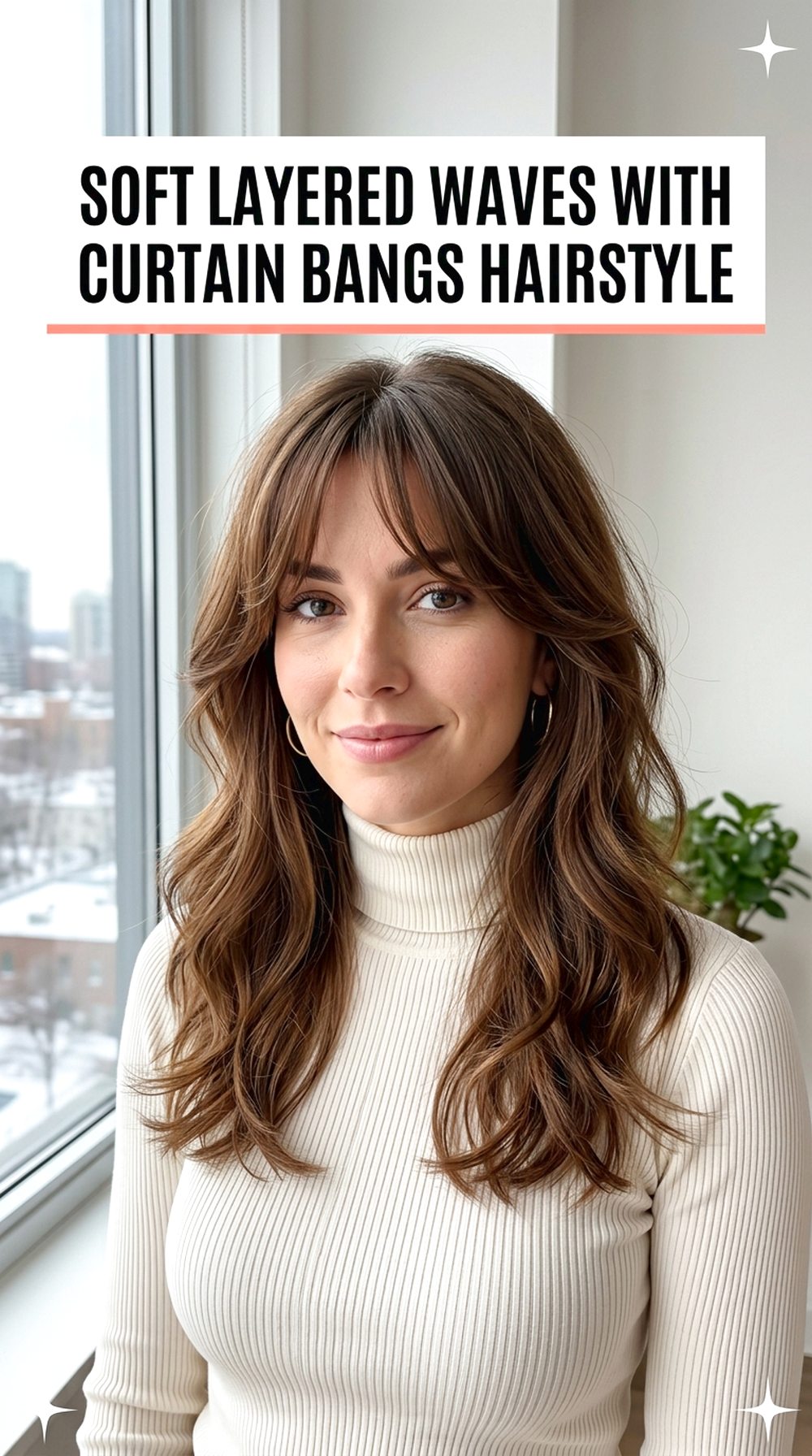 Soft Layered Waves With Curtain Bangs