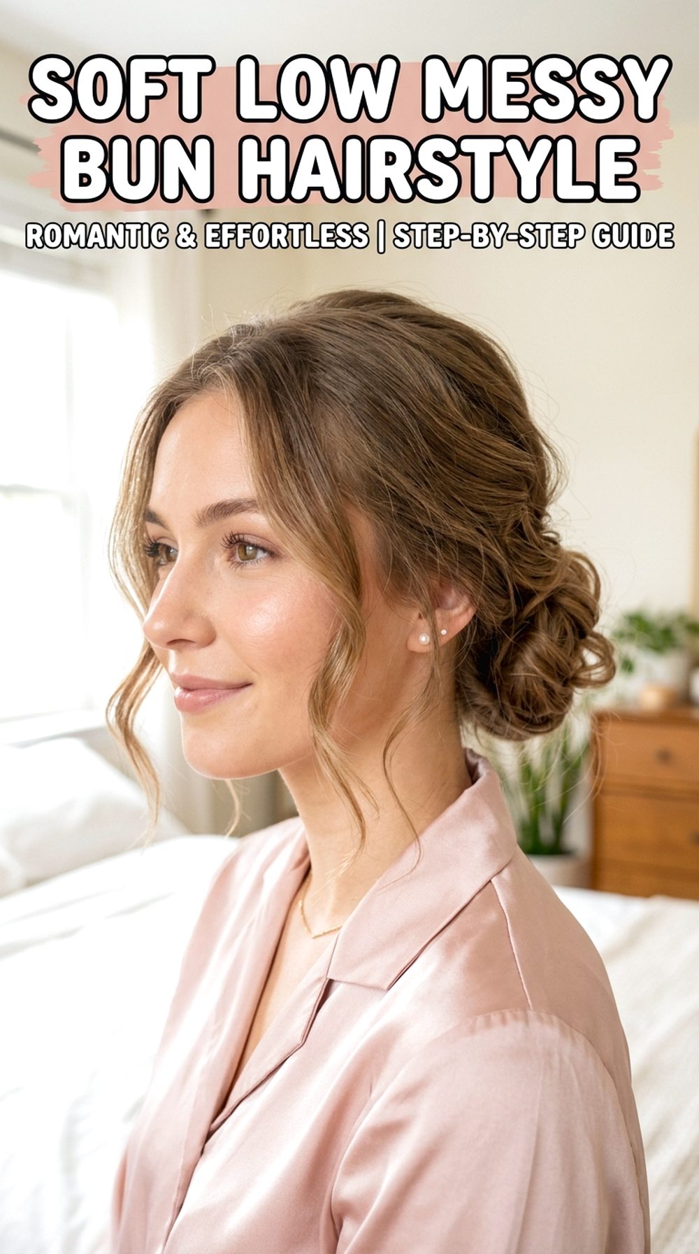 Soft Low Messy Bun Hairstyle