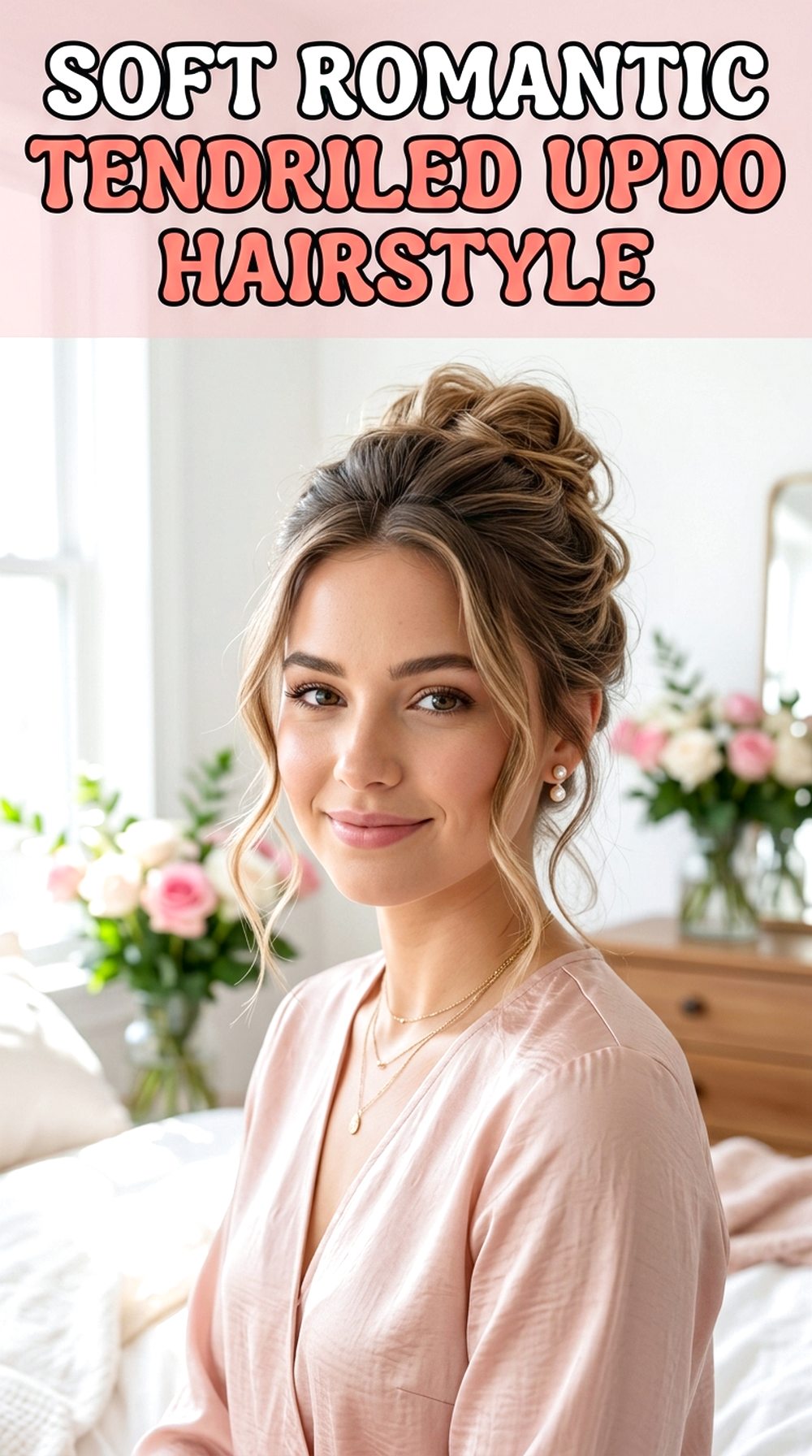 Soft Romantic Tendriled Updo