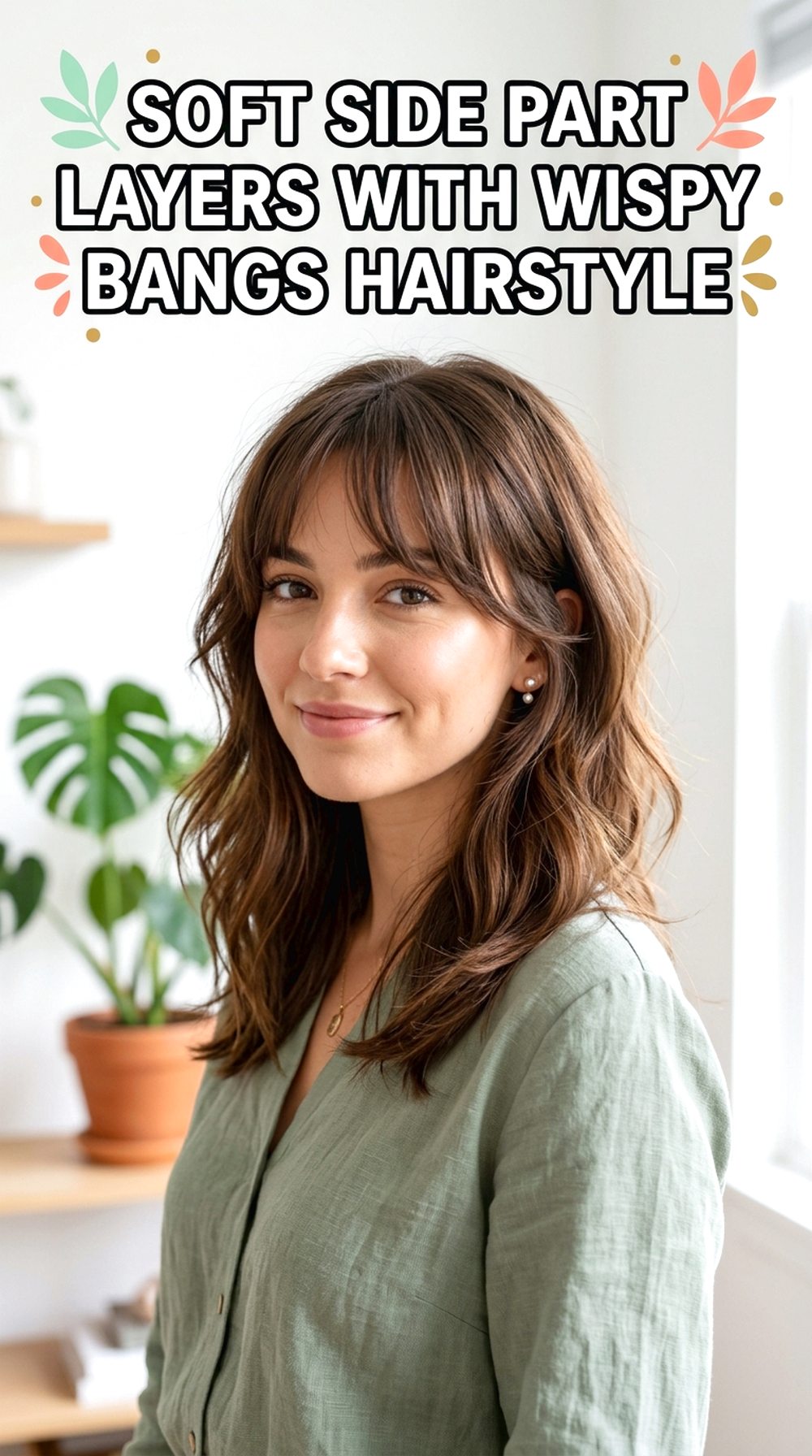 Soft Side Part Layers With Wispy Bangs