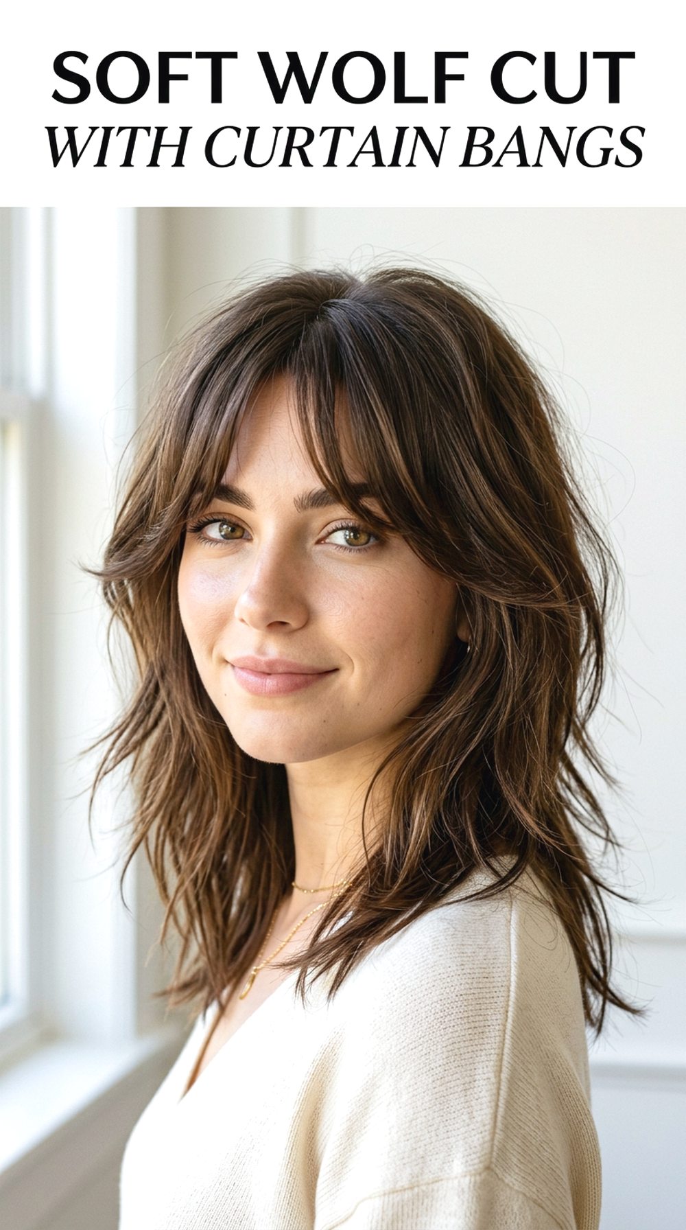Soft Wolf Cut With Curtain Bangs