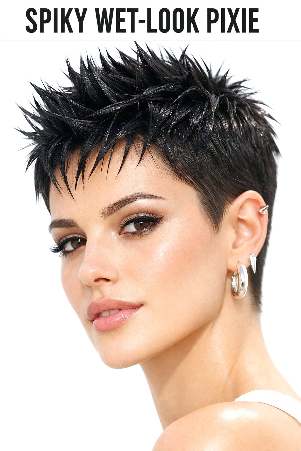 Spiky Wet-Look Pixie