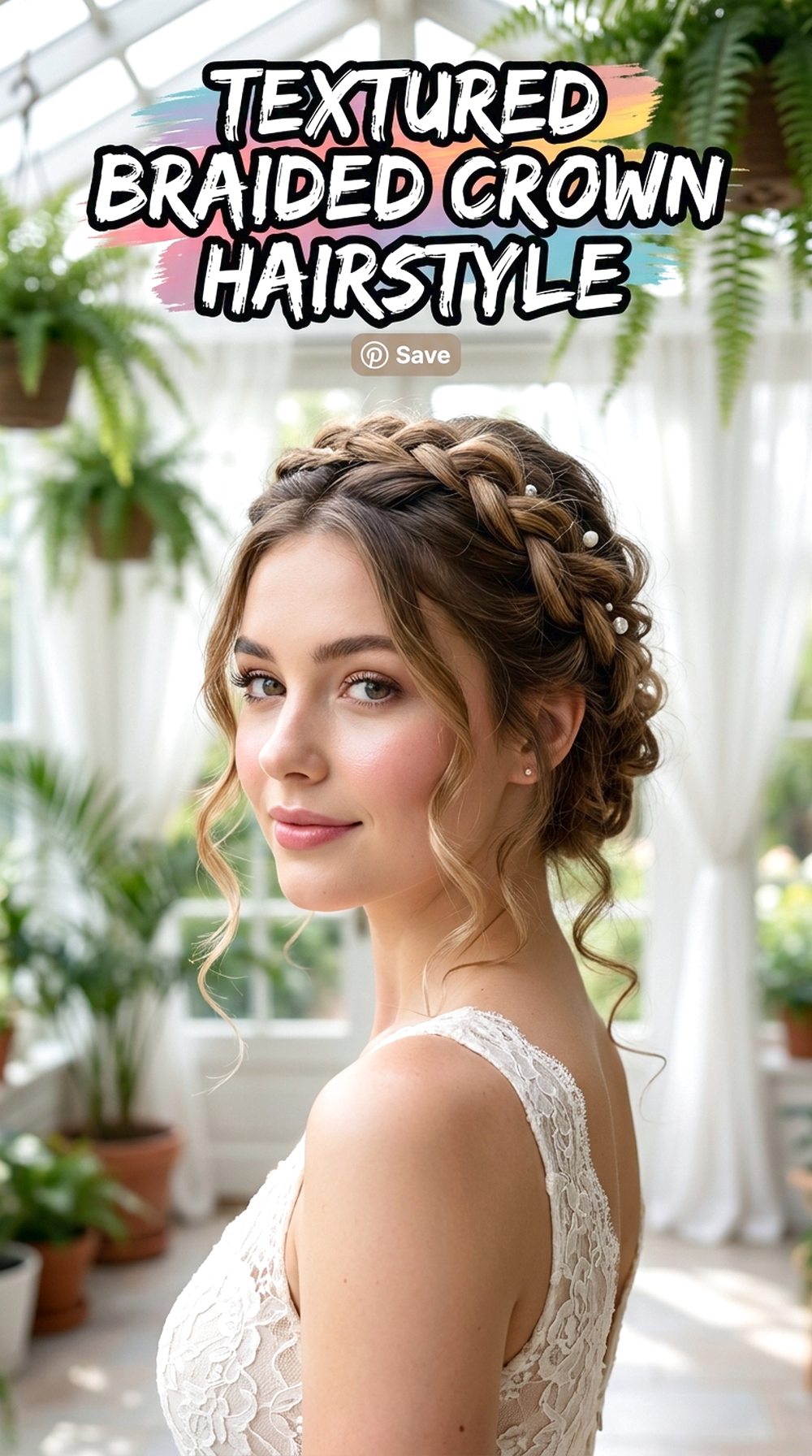 Textured Braided Crown Updo