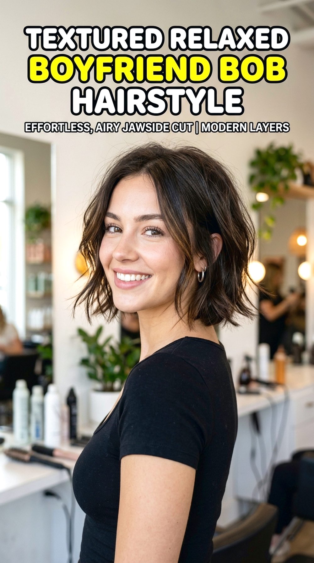 Textured Relaxed Boyfriend Bob