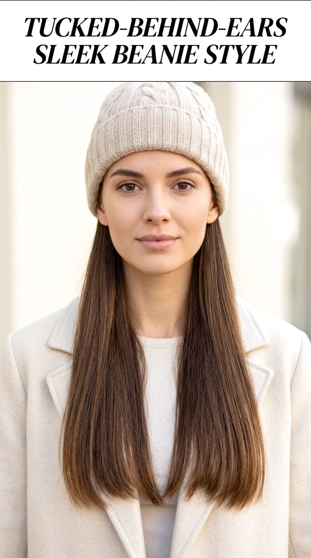 Tucked-Behind-Ears Sleek Beanie