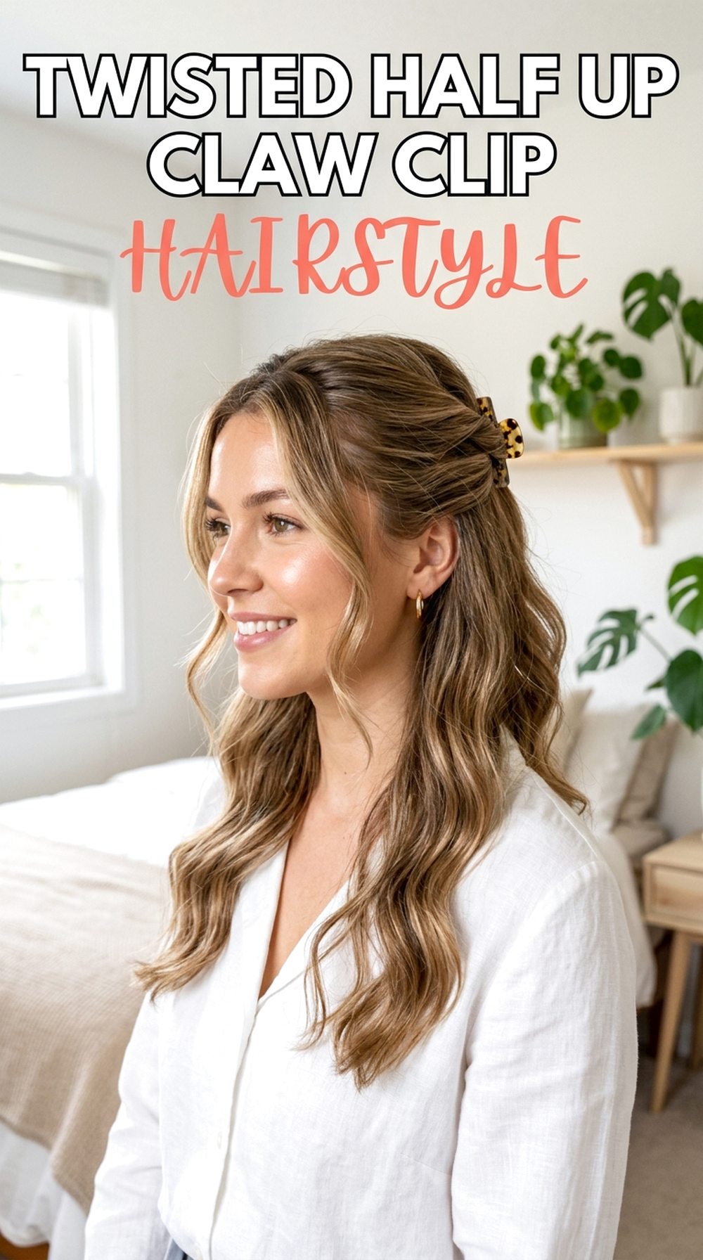 Twisted Half Up Claw Clip Hairstyle