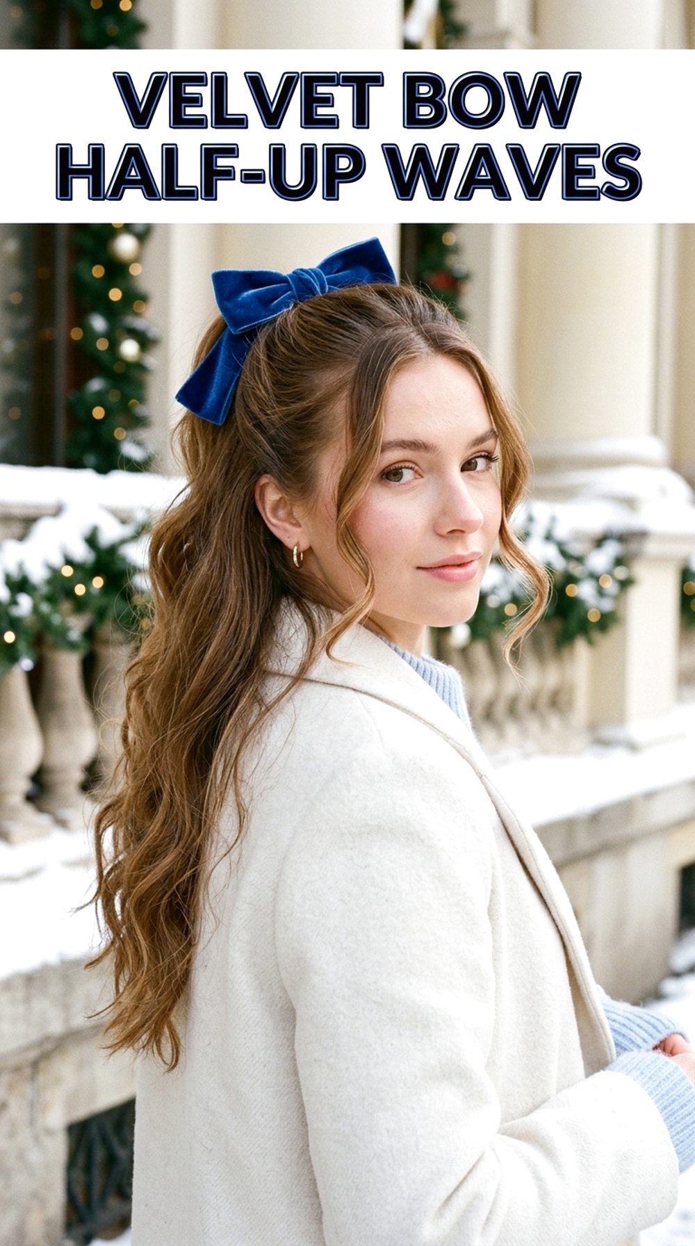 Velvet Bow Half-Up Waves