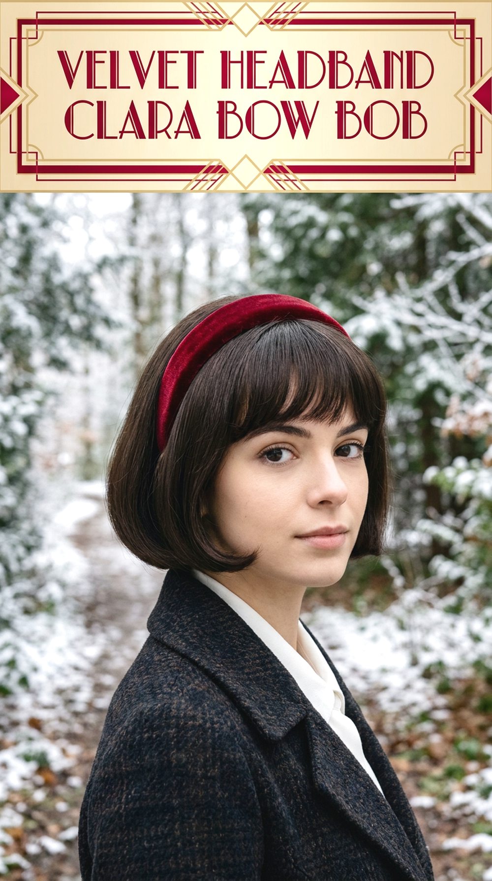 Velvet Headband Clara Bow Bob