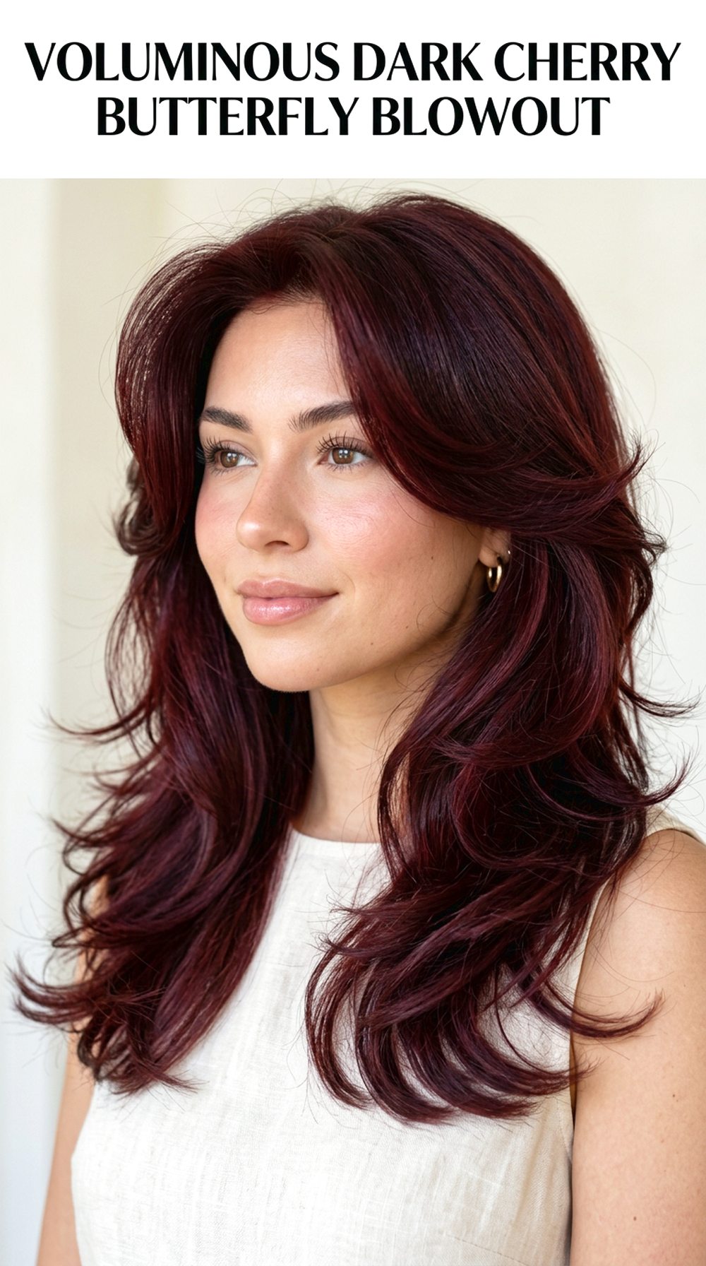 Voluminous Dark Cherry Butterfly Blowout