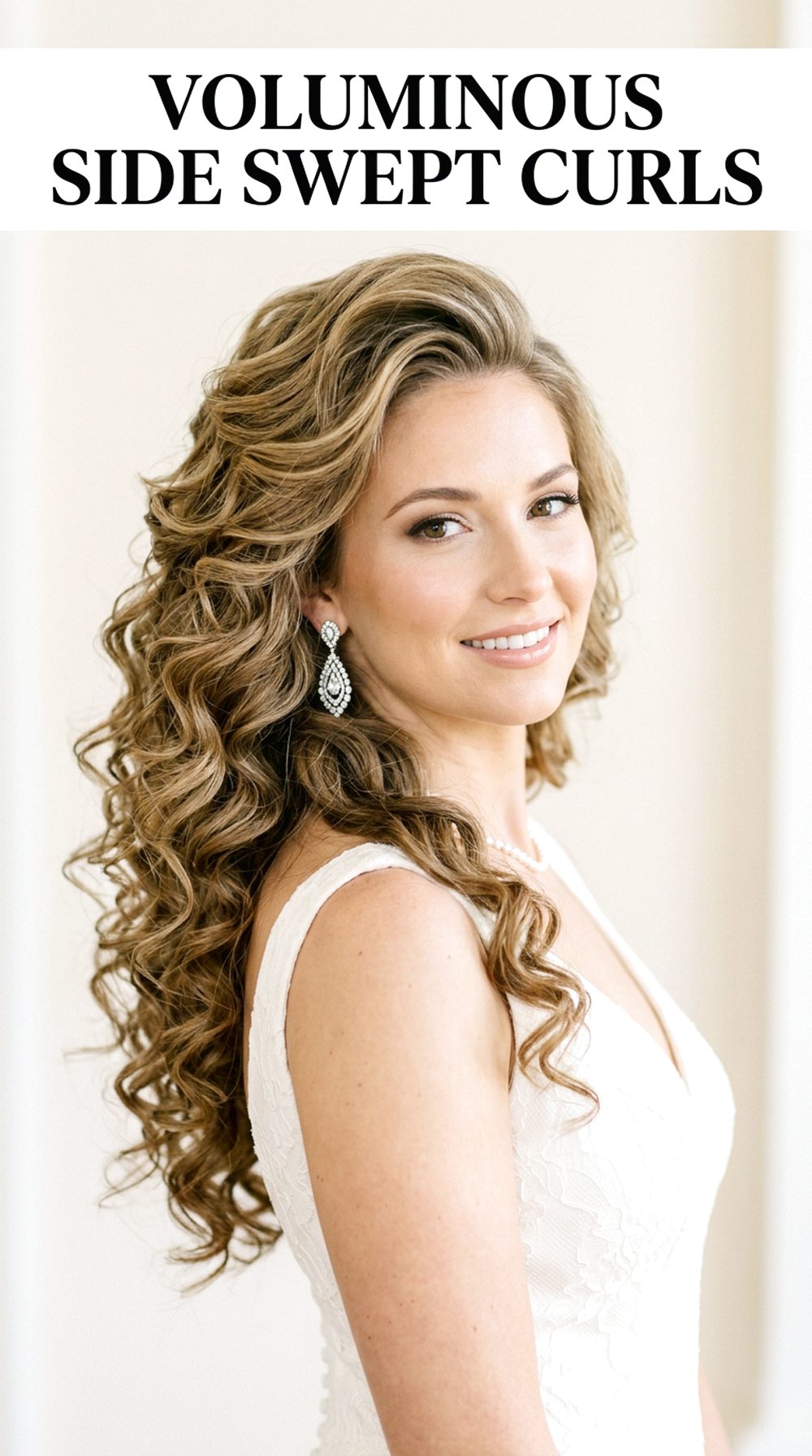 Voluminous Side Swept Curls