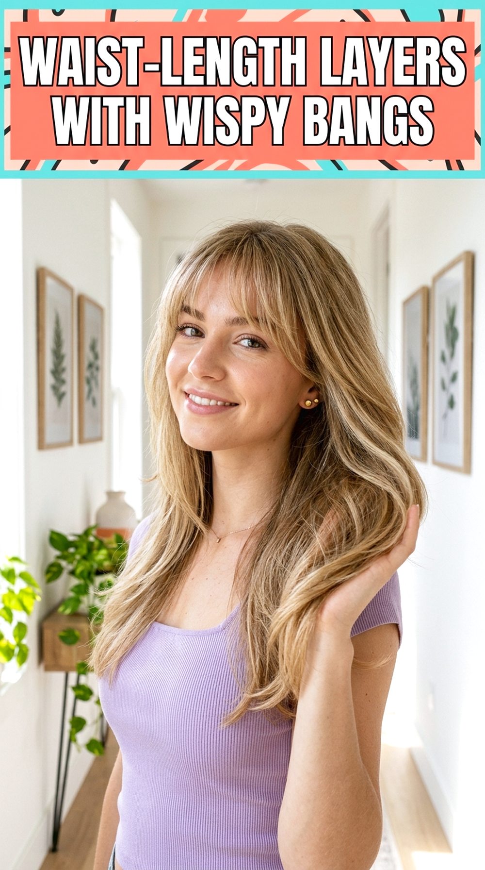 Waist-Length Layers With Wispy Bangs
