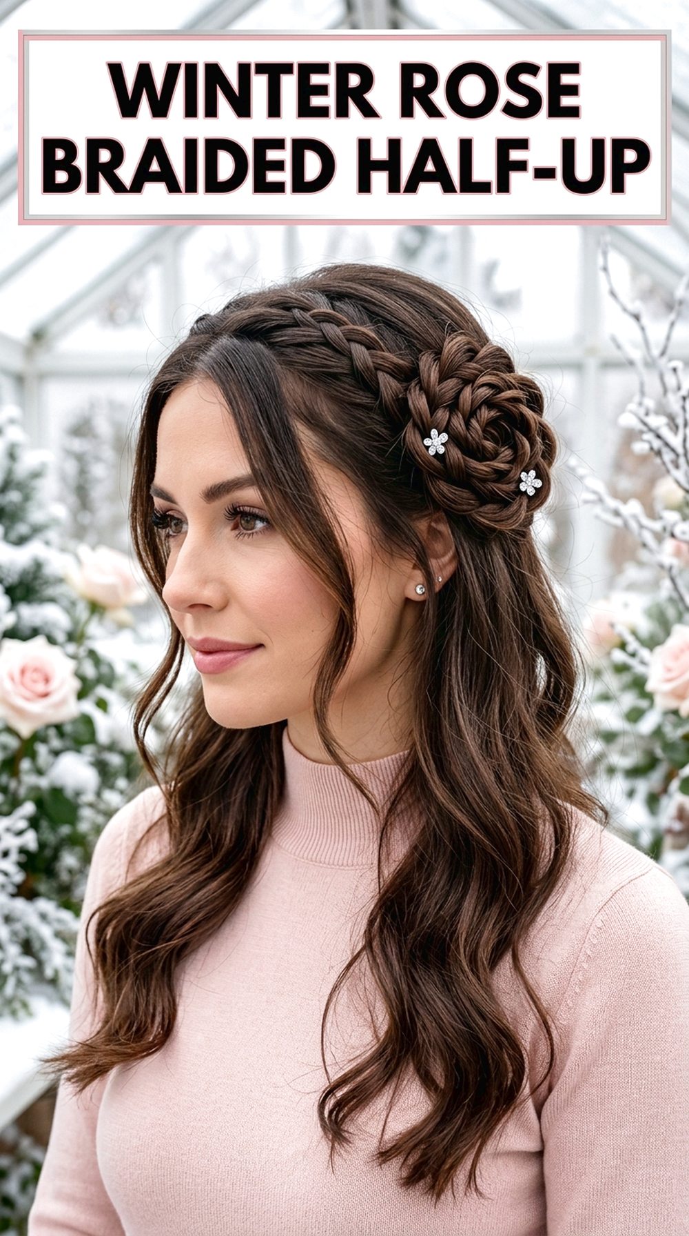 Winter Rose Braided Half-Up